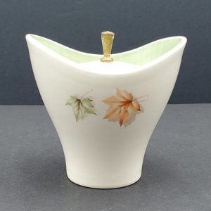 Taylor Smith & Taylor Autumn Spiral Sugar Bowl TS&T Oak Leaves Lidded Dish